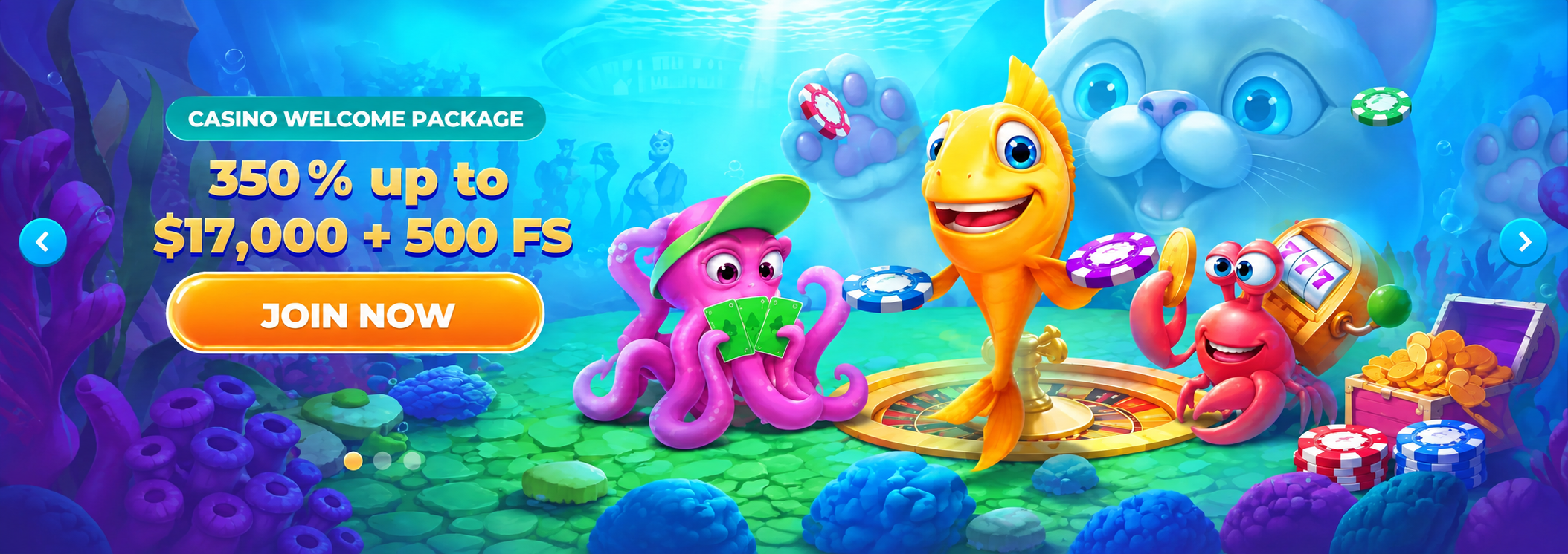Spinfin main banner on the homepage